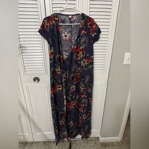 Roxy floral maxi tie dress